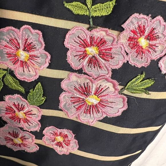 Maeve x Anthropologie Striped Floral Appliqué Midi Dress - Picture 7 of 10